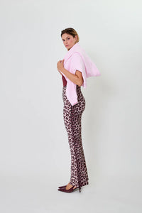 OH APRIL Tia Bootcut Leggings Leo Cherrywood