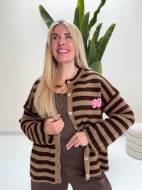 Strickjacke SOHO hellbraun/braun