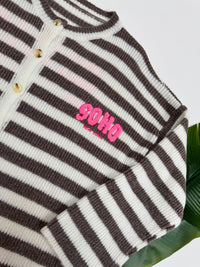 Strickjacke SOHO weiß/braun