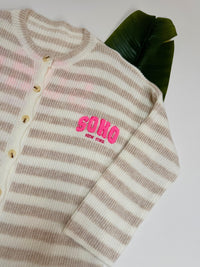 Strickjacke SOHO creme/weiß