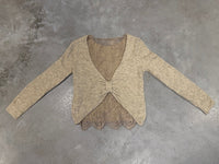 Romantischer Pullover mit Spitzen Rückenausschnitt beige