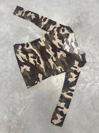 Camouflage Cashmere Langarmshirt schwarz/braun/taupe