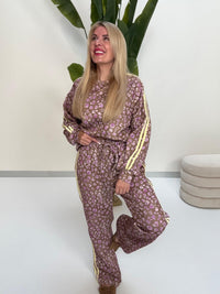 Butterstoff Sweater LEO LOUNGE braun/flieder