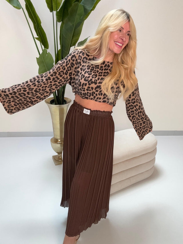 Signature Plisseehose braun mit Patch