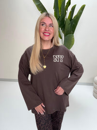 Statement Sweater braun NEW YORK