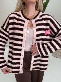 Strickjacke SOHO rosa/braun