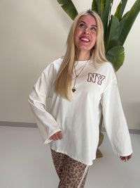 Statement Sweater weiß NEW YORK