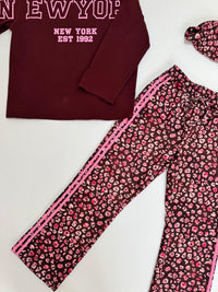 Butterstoff Hose LEO LOUNGE braun/pink