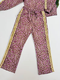 Butterstoff Hose LEO LOUNGE braun/flieder