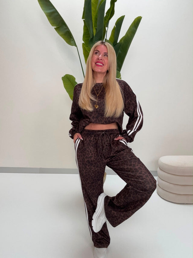 Butterstoff Hose LEO LOUNGE braun/schwarz