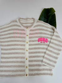 Strickjacke SOHO creme/weiß