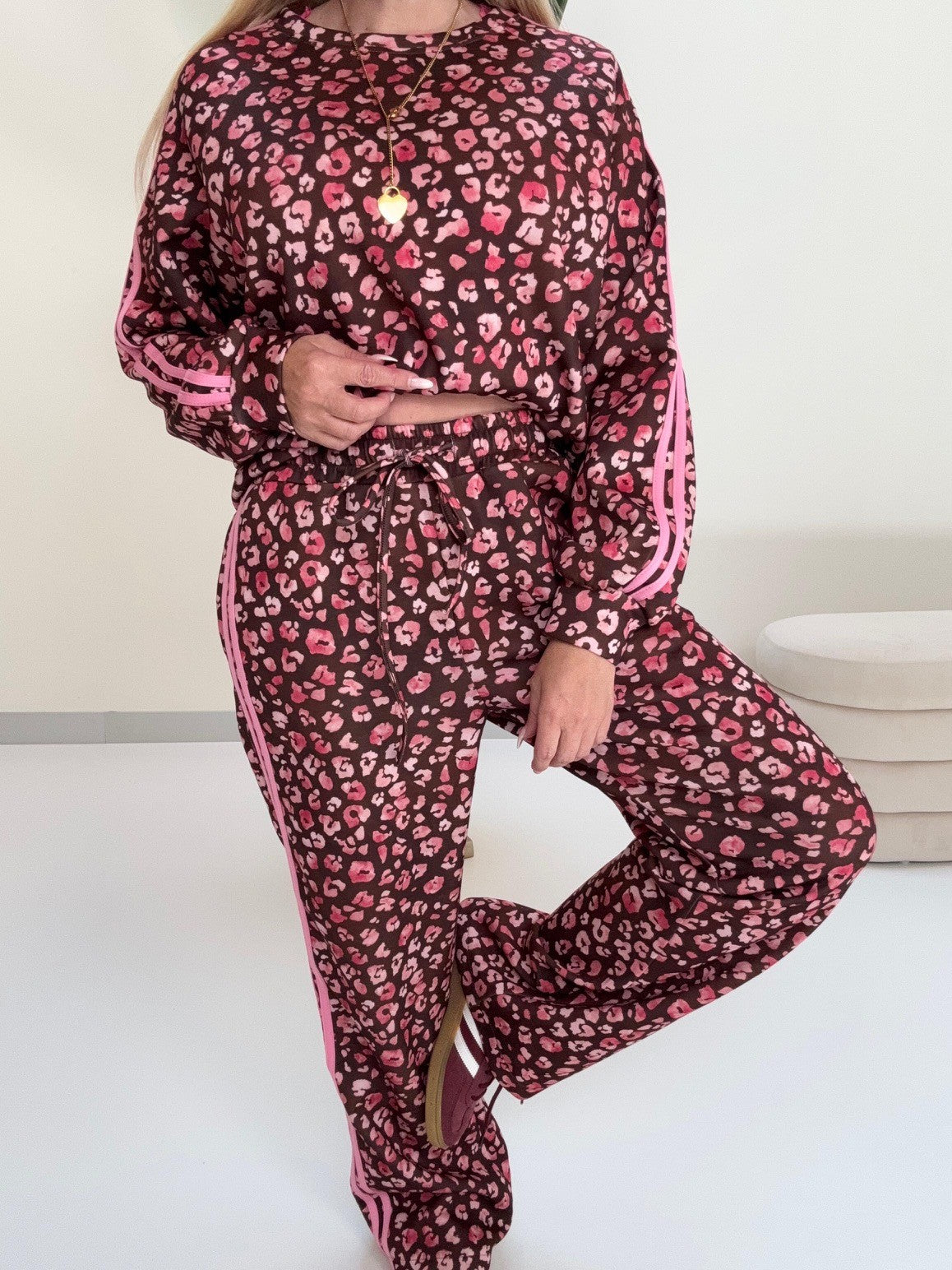 Butterstoff Hose LEO LOUNGE braun/pink