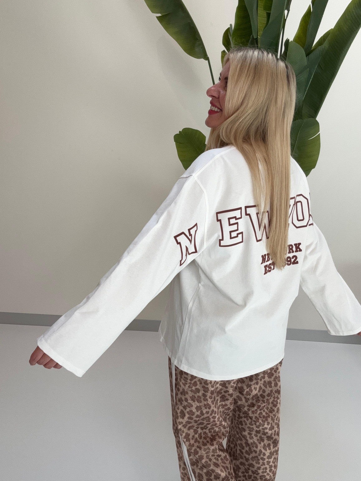Statement Sweater weiß NEW YORK